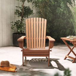 Vonhaus Folding Adirondack Chair, Outdoor Acacia Wood Garden Chair & Teak Oil Finish, Weather Resistant, Hudson - thumbnail 7
