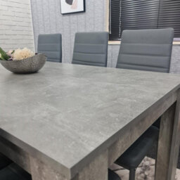 Kosy Koala Stone Grey Effect Dining Table Set With 6 Grey Chairs Stylish Dining Room Furniture Set - thumbnail 9