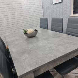 Kosy Koala Stone Grey Effect Dining Table Set With 6 Grey Chairs Stylish Dining Room Furniture Set - thumbnail 8