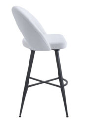 Aspect Furniture Set Of 2 Lincoln Swivel Barstool W Padded Seat And Black Base-Cream Linen - thumbnail 4