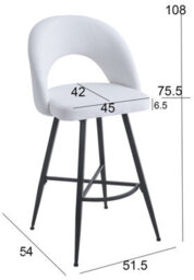 Aspect Furniture Set Of 2 Lincoln Swivel Barstool W Padded Seat And Black Base-Cream Linen - thumbnail 7