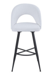Aspect Furniture Set Of 2 Lincoln Swivel Barstool W Padded Seat And Black Base-Cream Linen - thumbnail 5