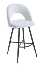 Aspect Furniture Set Of 2 Lincoln Swivel Barstool W Padded Seat And Black Base-Cream Linen - thumbnail 3