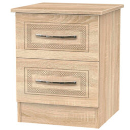 Stafford 2 Drawer Bedside Cabinet In Bardolino Oak (Ready Assembled) - thumbnail 6