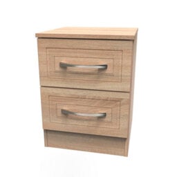 Stafford 2 Drawer Bedside Cabinet In Bardolino Oak (Ready Assembled) - thumbnail 3
