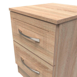 Stafford 2 Drawer Bedside Cabinet In Bardolino Oak (Ready Assembled) - thumbnail 4