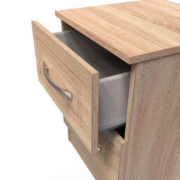 Stafford 2 Drawer Bedside Cabinet In Bardolino Oak (Ready Assembled) - thumbnail 5