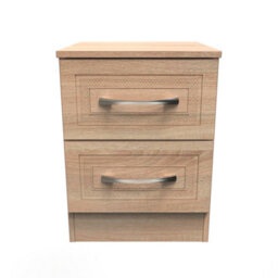 Stafford 2 Drawer Bedside Cabinet In Bardolino Oak (Ready Assembled)