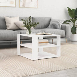 Berkfield Coffee Table White 59.5X59.5X40 Cm Engineered Wood - thumbnail 1