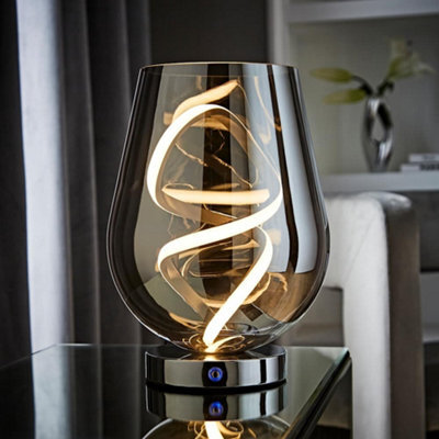 Valuelights Helix Smoked Glass Integrated Led Table Lamp - image 1