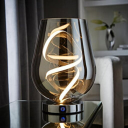 Valuelights Helix Smoked Glass Integrated Led Table Lamp - thumbnail 1