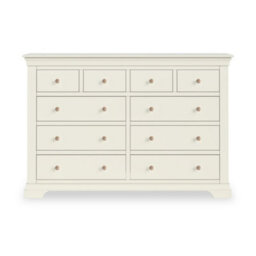 Colette Cream 4 Over 6 Chest Of Drawers Fully Assembled - By Roseland Furniture - thumbnail 7