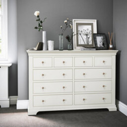Colette Cream 4 Over 6 Chest Of Drawers Fully Assembled - By Roseland Furniture - thumbnail 3