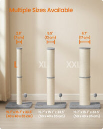 LEDREM Cat Scratching Post, 85 Cm Tall, L Sisal Scratcher For Kittens And Normal Adult Cats, 7 Cm Thick Sisal Scratching Pole - thumbnail 6