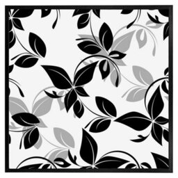 "Andrew Lee Black & White Floral (Picutre Frame) / 12X12"" / Oak" - thumbnail 8