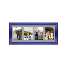 AK Frames 50X20Cm Purple Classic Multi Photo Frame With Silver Mount - Holds 4 Apertures (4X) 6X4 Photos - thumbnail 1