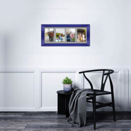 AK Frames 50X20Cm Purple Classic Multi Photo Frame With Silver Mount - Holds 4 Apertures (4X) 6X4 Photos - thumbnail 3