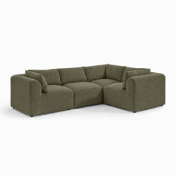 Furniturebox Uk Drift Green Boucle Fabric 3 Seater Modular Corner Sofa - thumbnail 6