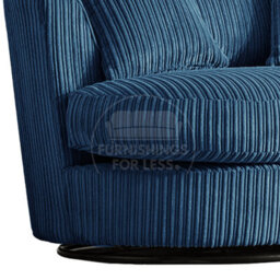 Furnishings For Less UK Luxor Jumbo Cord Marine Blue Fabric Single Seater 360 Degree Swivel Chair Sofa Accessory - thumbnail 3