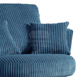 Furnishings For Less UK Luxor Jumbo Cord Marine Blue Fabric Single Seater 360 Degree Swivel Chair Sofa Accessory - thumbnail 2