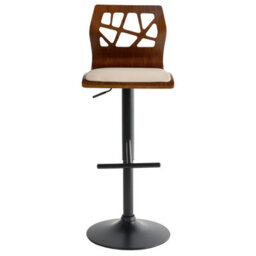 Beliani Set Of 2 Bar Chairs Petersburg Faux Leather Beige/ Black - thumbnail 7
