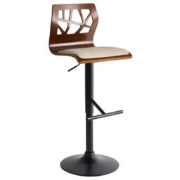 Beliani Set Of 2 Bar Chairs Petersburg Faux Leather Beige/ Black - thumbnail 6