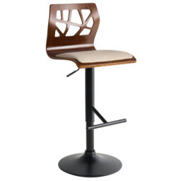 Beliani Set Of 2 Bar Chairs Petersburg Faux Leather Beige/ Black - thumbnail 5