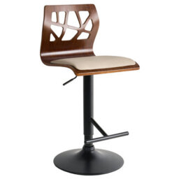 Beliani Set Of 2 Bar Chairs Petersburg Faux Leather Beige/ Black - thumbnail 4