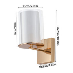 Thehotsale Modern Double-Layer Glass Cylinder Lampshade Gold Wall Light-G9 - thumbnail 8