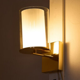 Thehotsale Modern Double-Layer Glass Cylinder Lampshade Gold Wall Light-G9 - thumbnail 4