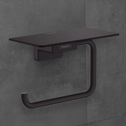 Hansgrohe Addstoris Toilet Roll Holder With Shelf Matt Black - 41772670 - thumbnail 3