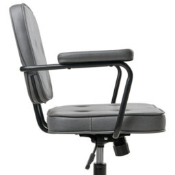 Beliani Industrial Desk Chair Pawnee Velvet Grey - thumbnail 6