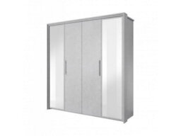 Arte Modern Aurelia Mirrored Hinged Door Wardrobe W2060mm H2150mm D640mm - Silk Front & White Carcass - thumbnail 1