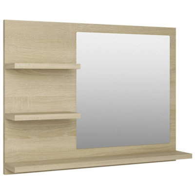 Vidaxl Bathroom Mirror Sonoma Oak 60X10.5X45 Cm Engineered Wood - image 1