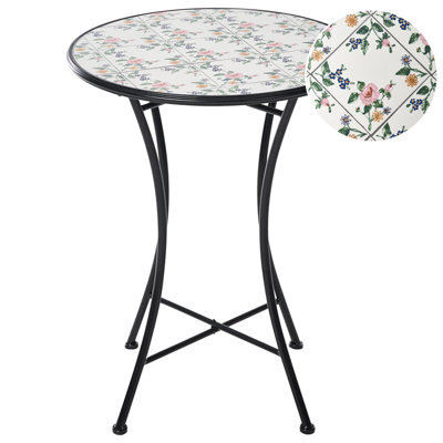 Beliani Bistro Table Collio 60 Cm 60 Cm Metal Black - image 1