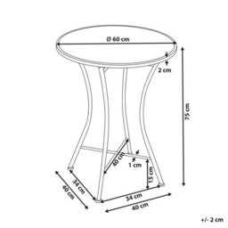 Beliani Bistro Table Collio 60 Cm 60 Cm Metal Black - thumbnail 3