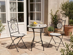 Beliani Bistro Table Collio 60 Cm 60 Cm Metal Black - thumbnail 2