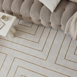 The Rugs Carmel Cream/gold Geometric Design Area Rug And Runner Non Shedding, Stain Resistant, Soft - thumbnail 7