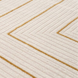 The Rugs Carmel Cream/gold Geometric Design Area Rug And Runner Non Shedding, Stain Resistant, Soft - thumbnail 4