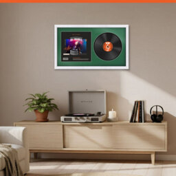 "30X17"" White Step Vinyl Record Frame With Emerald Mount For 12 Inch Lp Album Cover & Disc - Ak Frames" - thumbnail 8