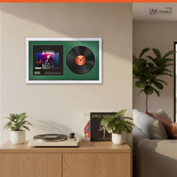 "30X17"" White Step Vinyl Record Frame With Emerald Mount For 12 Inch Lp Album Cover & Disc - Ak Frames" - thumbnail 5
