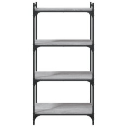 Berkfield Bookcase 4-Tier Grey Sonoma 60X30X120 Cm Engineered Wood - thumbnail 4