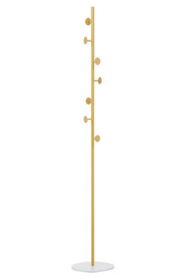 Orsina Durable Build Gold And White Coat Stand, Multi Hook Coat Stand For Bedroom For Bedroom, Functional Coat Stand - image 1
