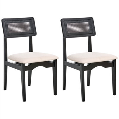 Beliani Set Of 2 Dining Chairs Rubonia Wood Black - image 1