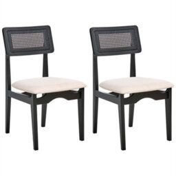 Beliani Set Of 2 Dining Chairs Rubonia Wood Black
