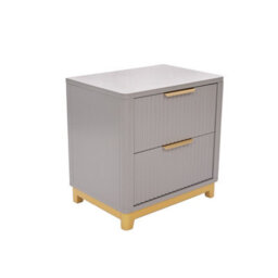 Cabinet Bits Molino 2 Drawer Grey Bedside Table - thumbnail 4