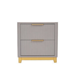 Cabinet Bits Molino 2 Drawer Grey Bedside Table - thumbnail 2
