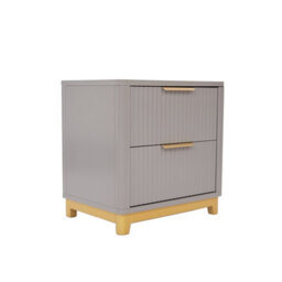Cabinet Bits Molino 2 Drawer Grey Bedside Table - thumbnail 3