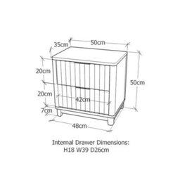 Cabinet Bits Molino 2 Drawer Grey Bedside Table - thumbnail 9