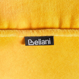 Wyld And Coco Velvet Round Ottoman Pouffe Footstool In Yellow - W60 X D60 X H25Cm - thumbnail 6